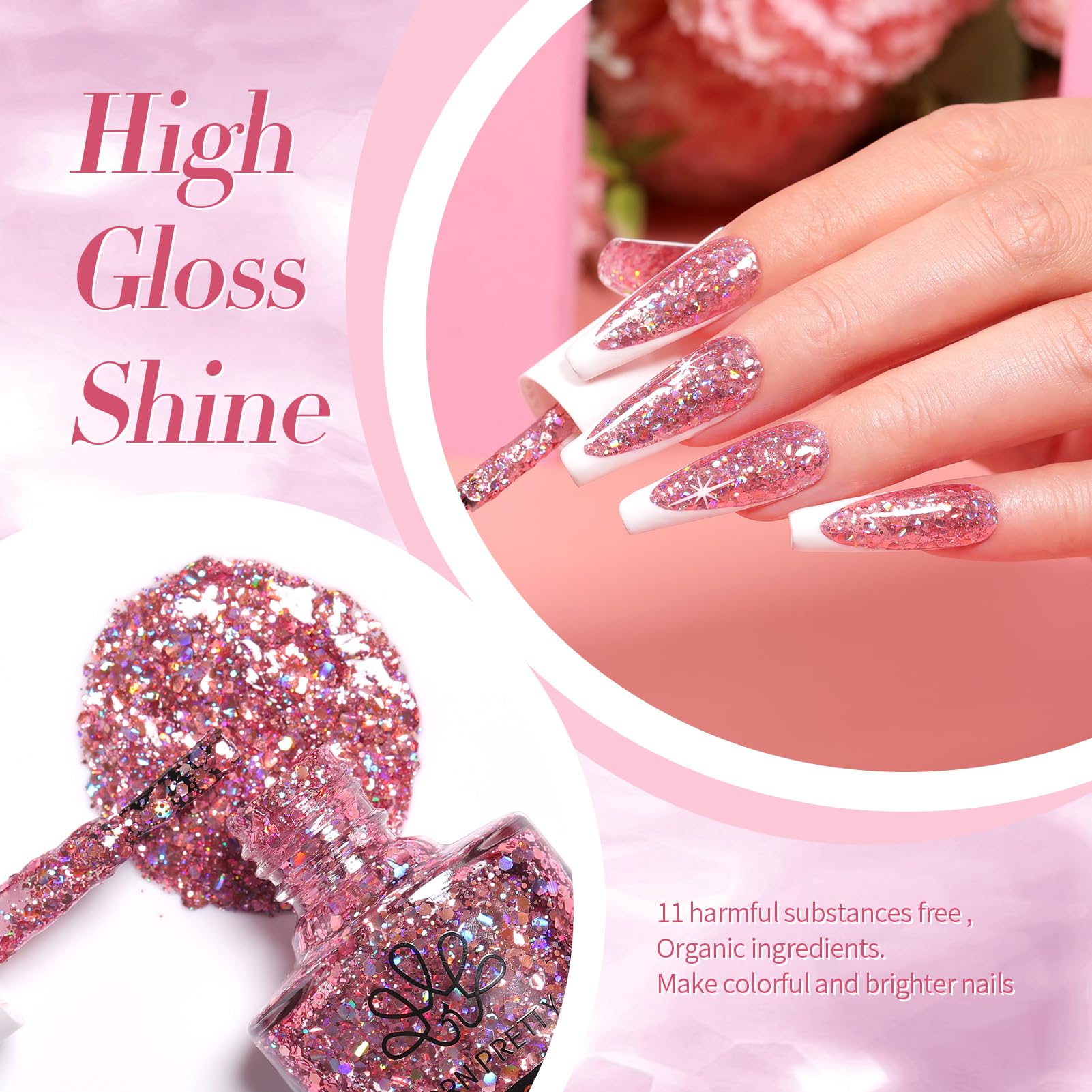 Séchage rapide du vernis holographique Born Pretty rose-or
