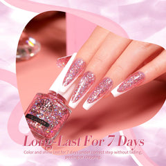 Test d’ongles avec le vernis holographique Born Pretty rose-or