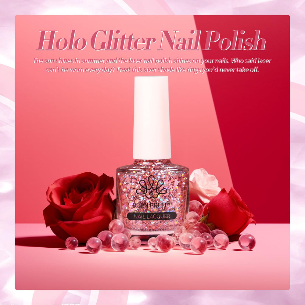 Idée cadeau: vernis holographique Born Pretty rose-or
