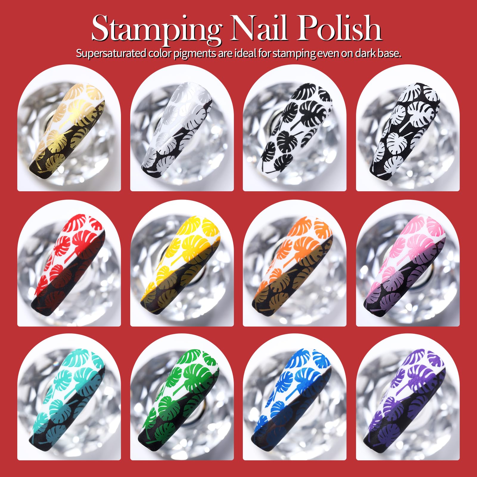 Vernis stamping Born Pretty bleu en flacon, couleur vive et opaque