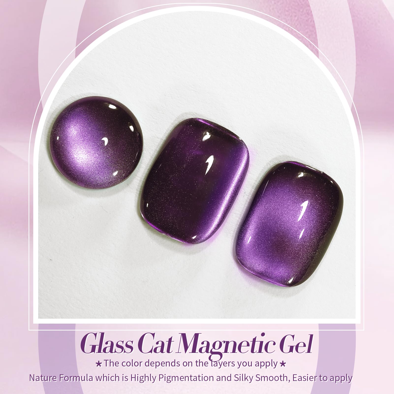 Born Pretty Gel Œil de Chat Magnétique – flacon violet pour une couleur lumineuse et fluide.