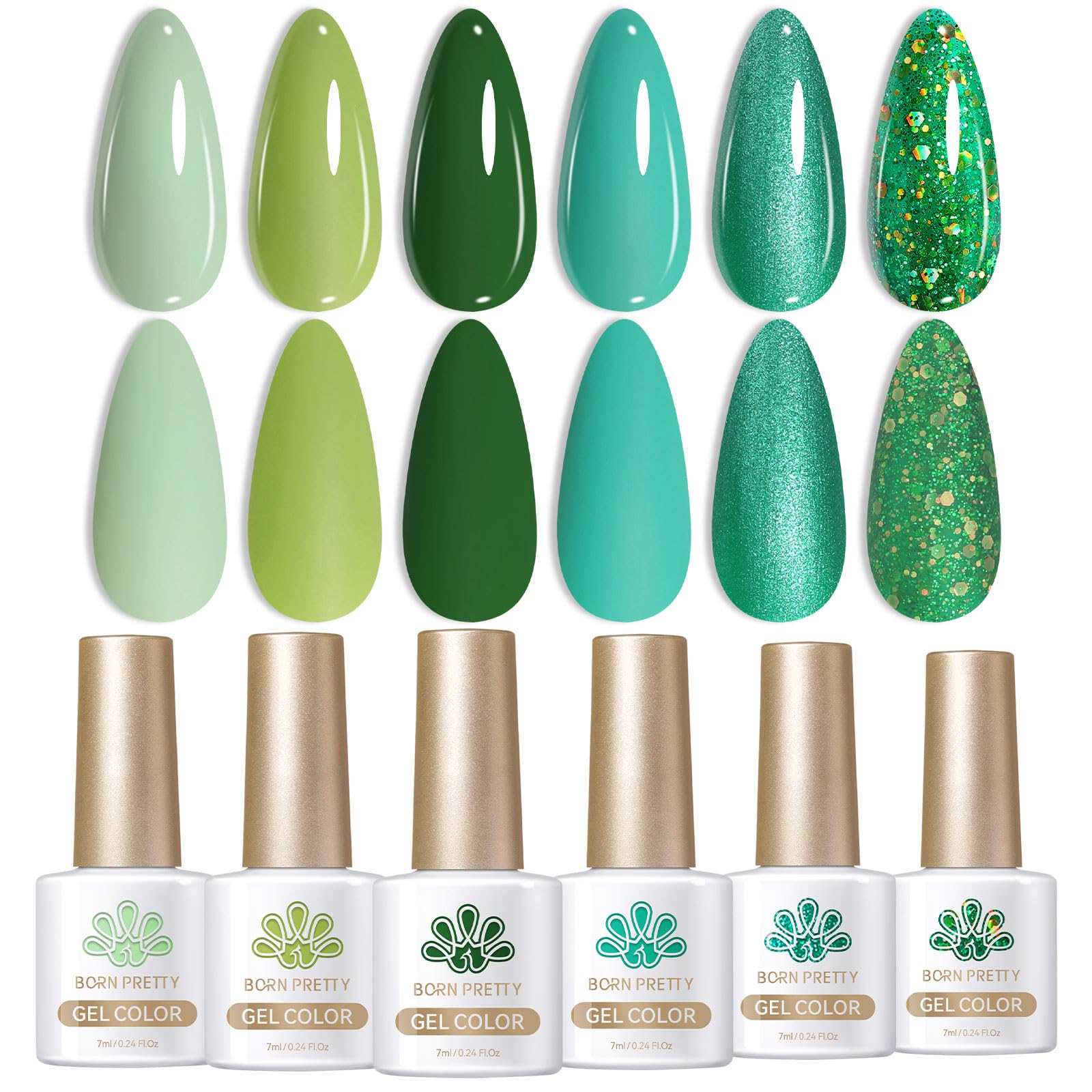 Vernis gel vert Born Pretty avocat pour une application lisse et durable.