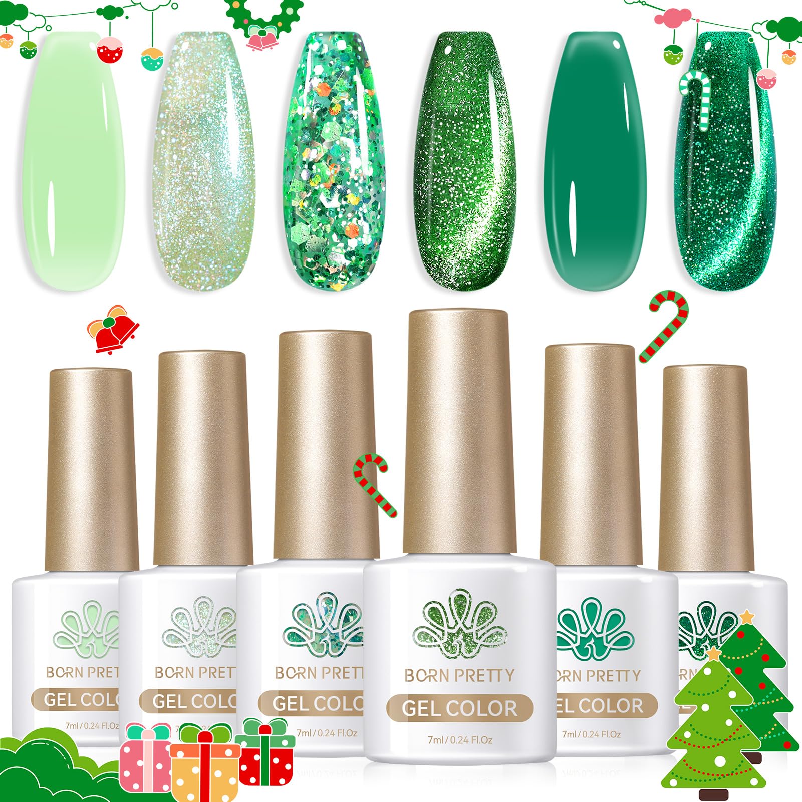 Vernis gel vert chat magnetique Born Pretty effet œil félin