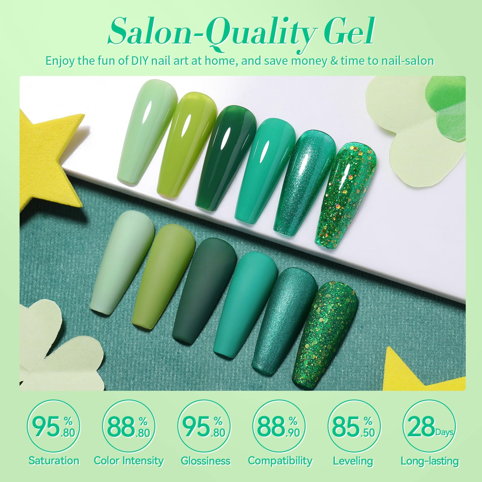 Vernis gel vert foncé Born Pretty offre une couleur riche.