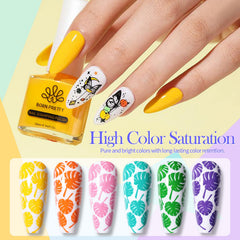 Born Pretty Vernis stamping transfert propre sur plaque et ongles, résultat net et précis.