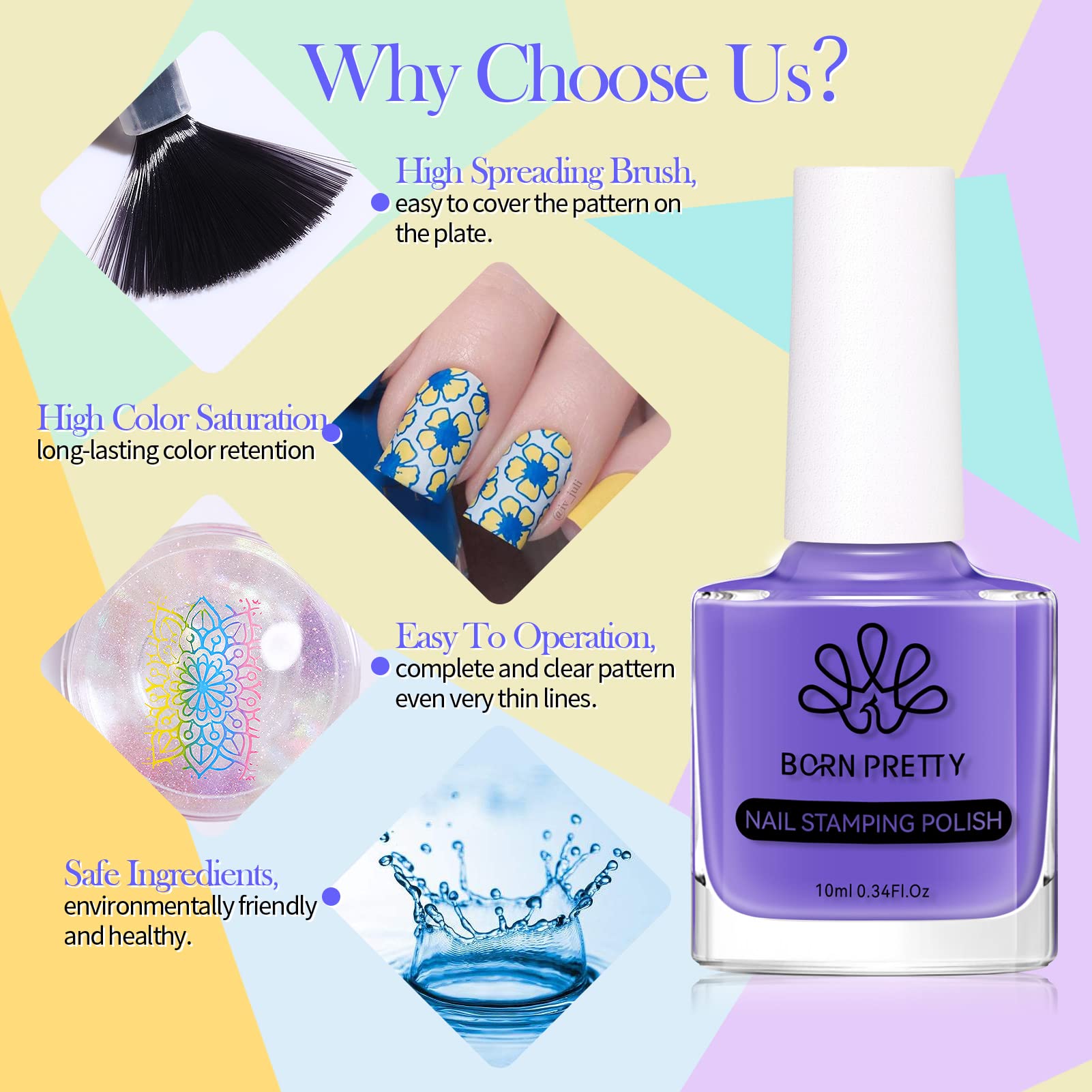 Vernis stamping Born Pretty peut durer jusqu'à 14 jours avec une finition adaptée.