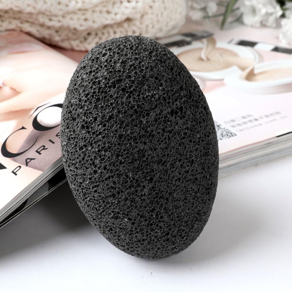 Borogo pierre pumice naturelle pour pieds noir, soin après-exfoliation.