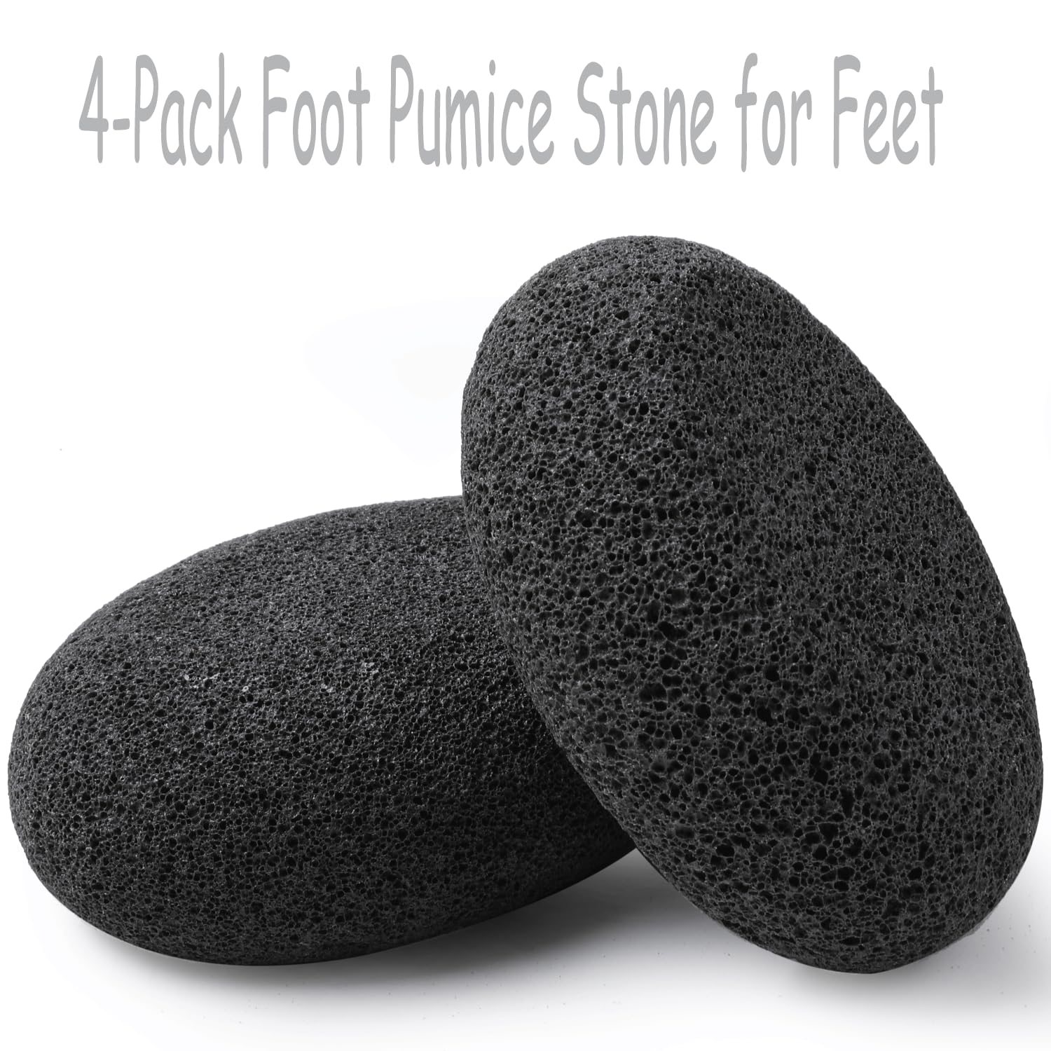 Borogo pierre pumice naturelle pour pieds noir, détail des trous exfoliants.