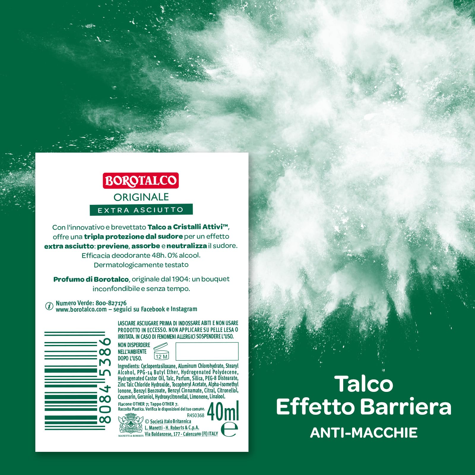 Borotalco Déo Stick Original Microtalc – texture absorbante, protection longue durée
