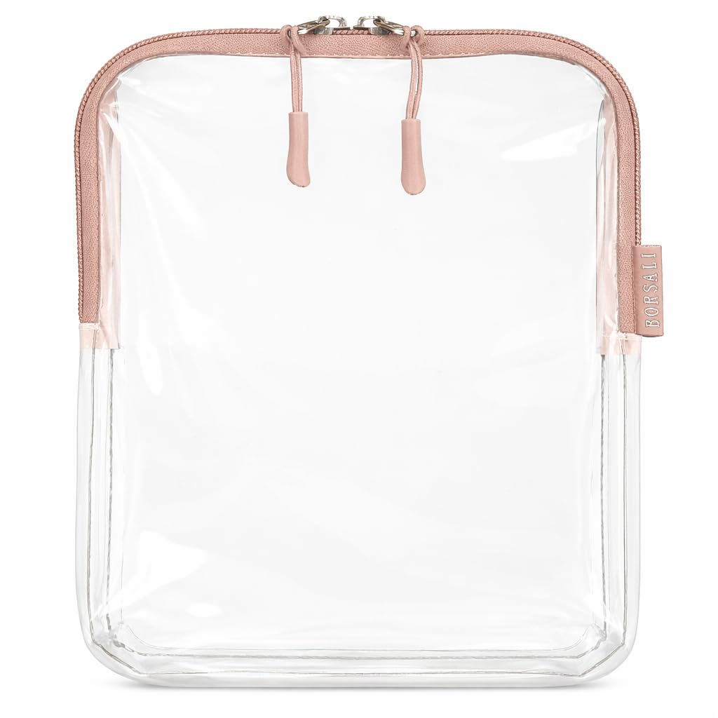 Pochette toilette BORSALI transparente format quart TSA, pratique pour le contrôle.