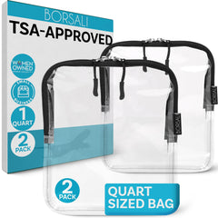 BORSALI trousse articles toilette transparente 1 L pour contrôle rapide