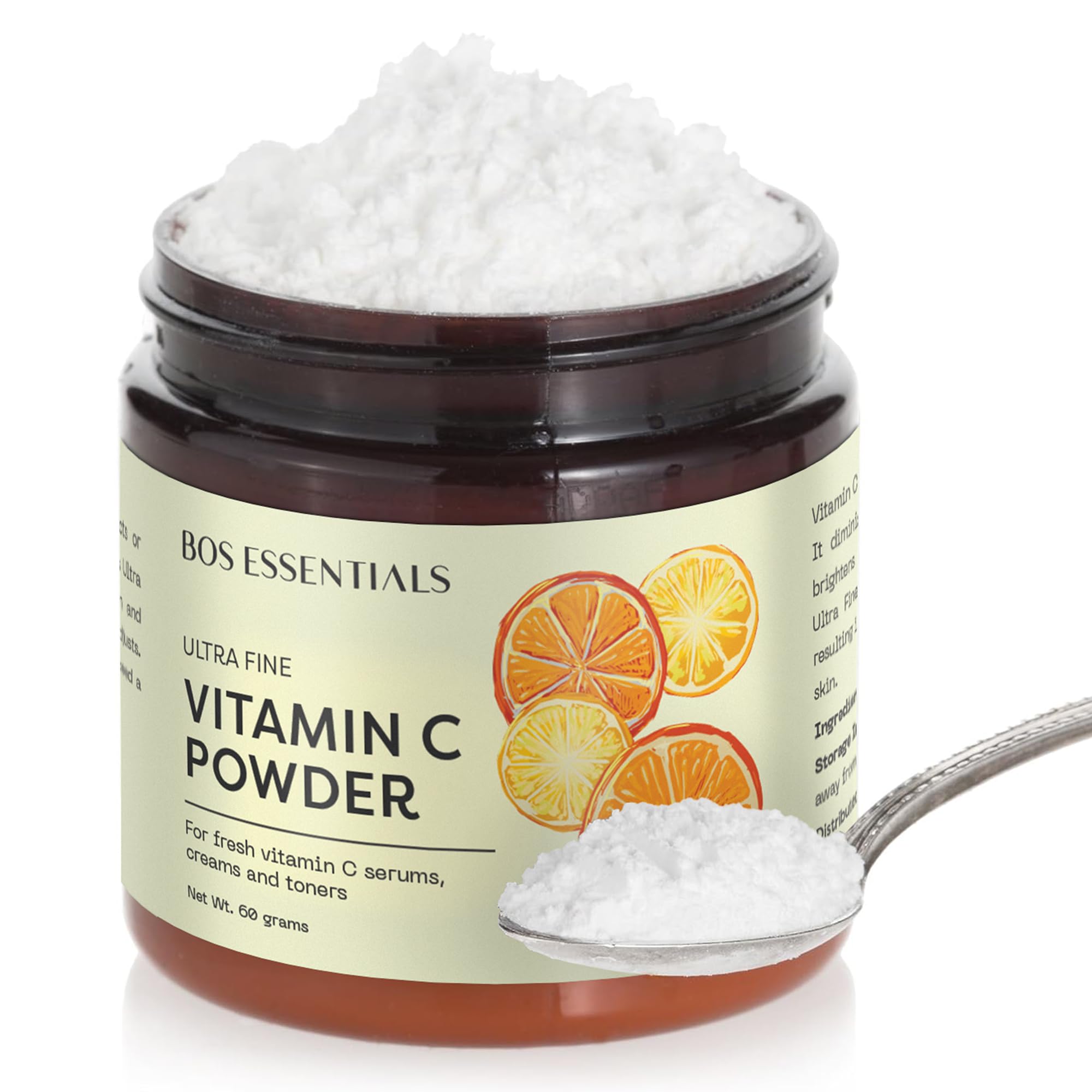Bos Essentials Poudre Vitamine C Ultra Fine, dose précise pour formulations maison
