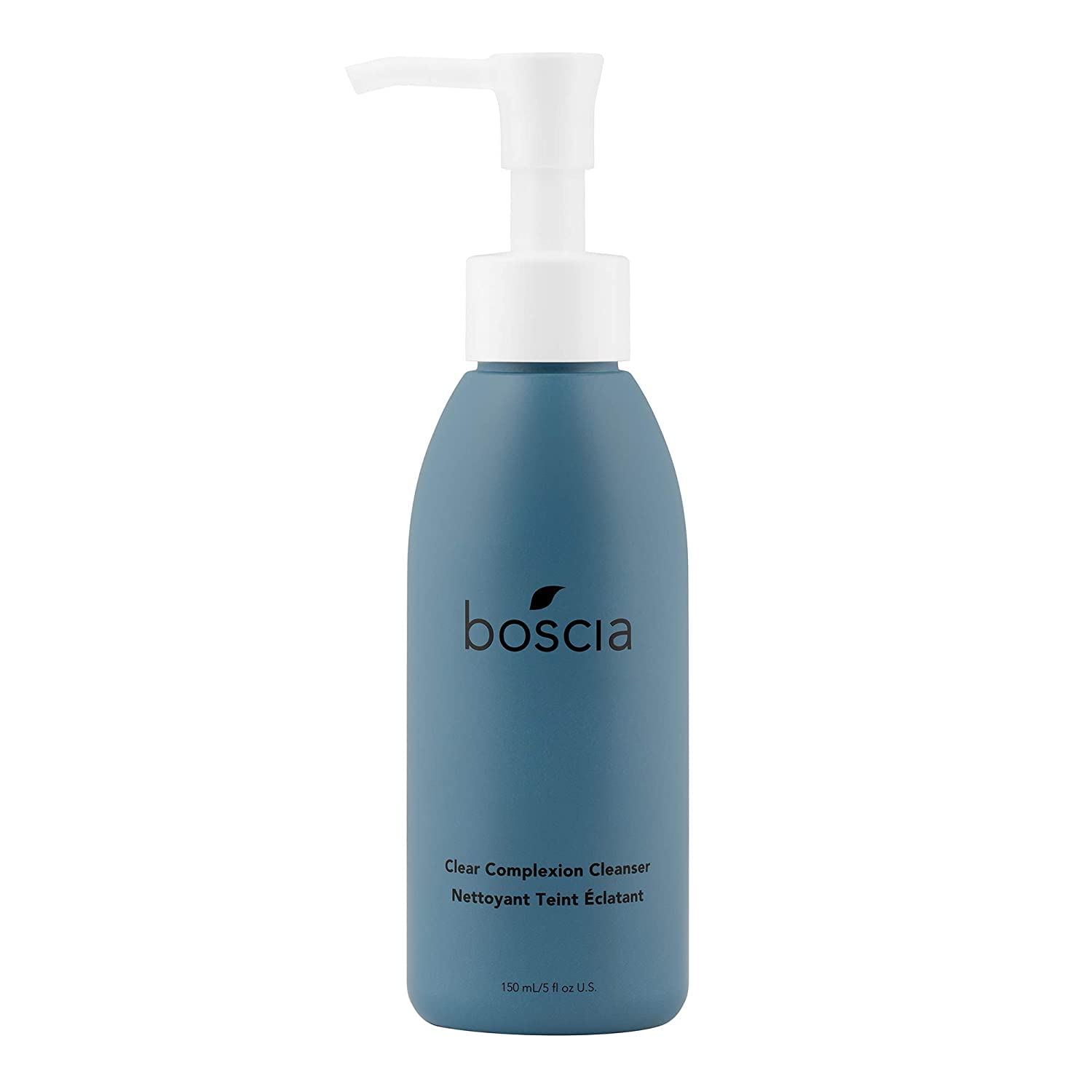 Boscia Clear Complexion Cleanser — bouteille translucide prête à purifier les pores et rafraîchir la peau.