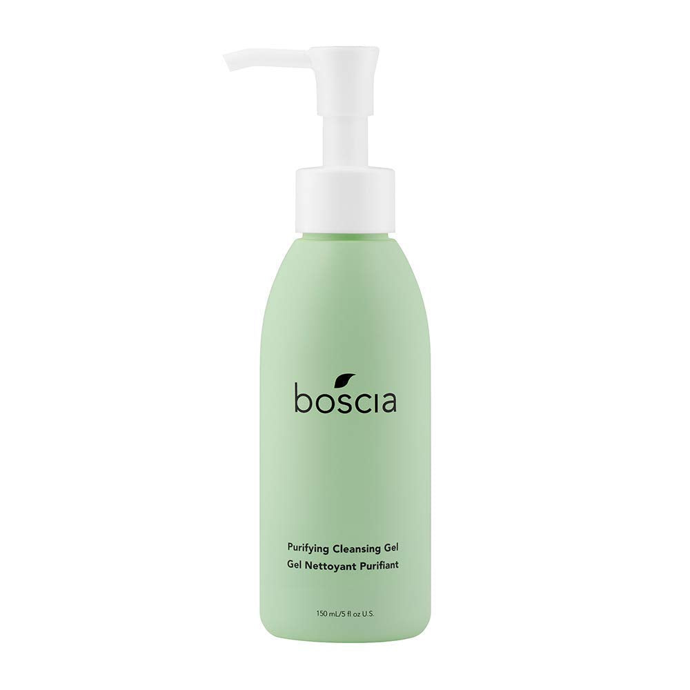Gel nettoyant purifiant BOSCIA dans le flacon purifie la peau en douceur.