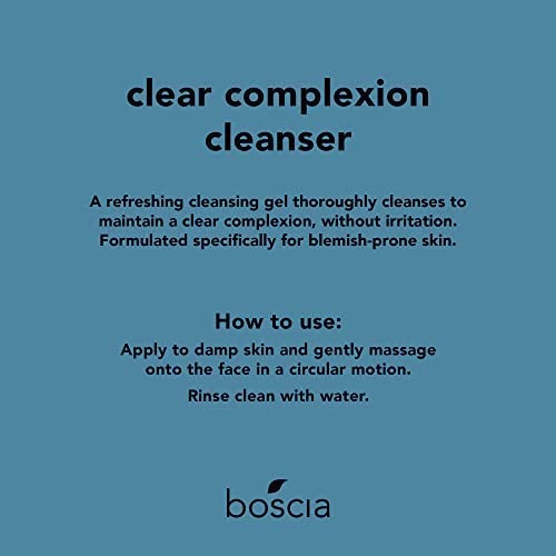Boscia gel nettoyant, texture douce au toucher, idéal pour peaux sensibles.
