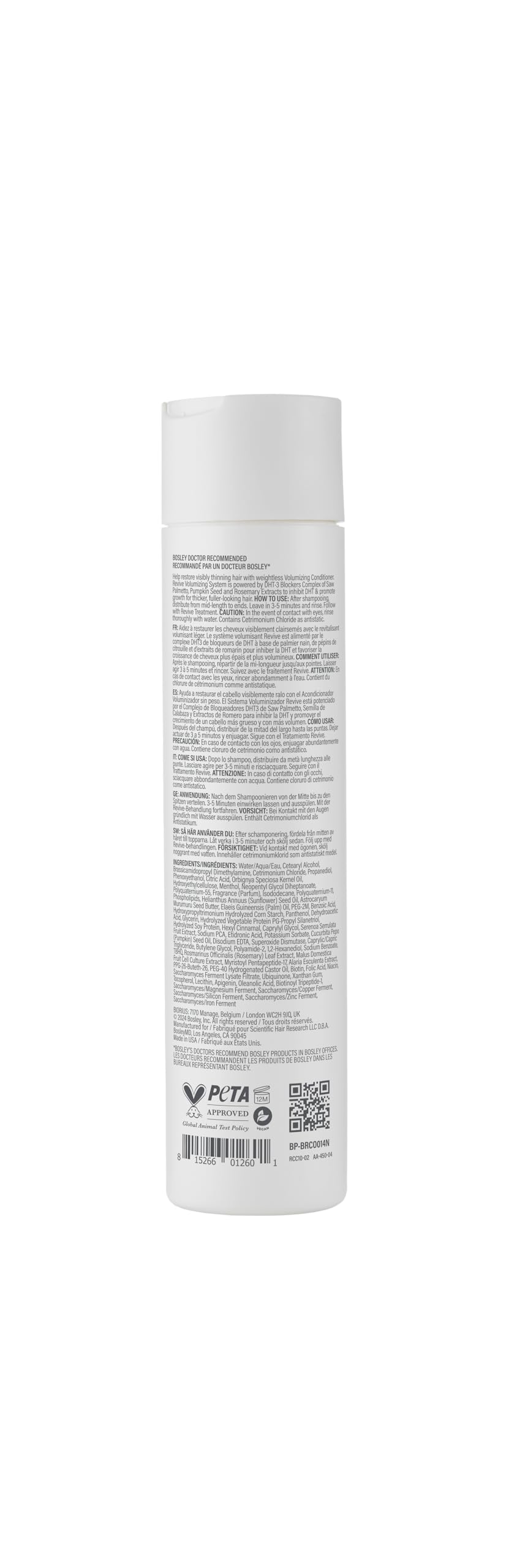 BosRevive etiquette-emballage: emballage vegan et sans sulfate.