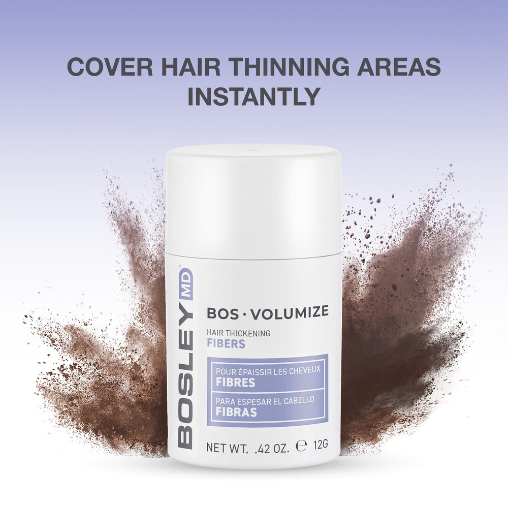 BosleyMD Fibres brun foncé, teinte adaptée aux cheveux sombres.