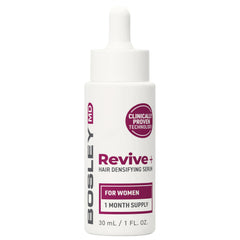 BosleyMD Revive+ sérum pipette : absorption rapide sans résidu graisseux.