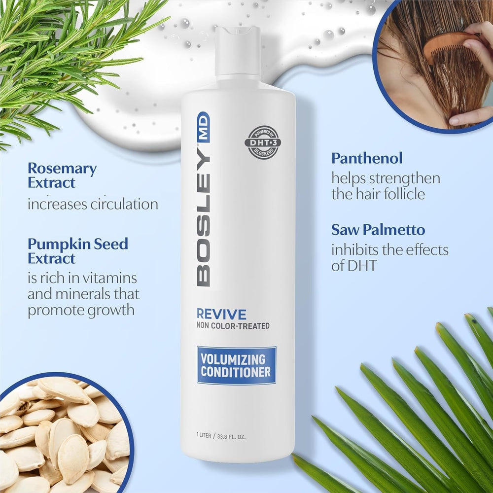 BosRevive – flacon et étiquette indiquant Biotine et Panthénol pour les cheveux