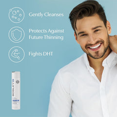 BosRevive Shampoing – ingrédients romarin-palmetto visibles, favorise la circulation du cuir chevelu.
