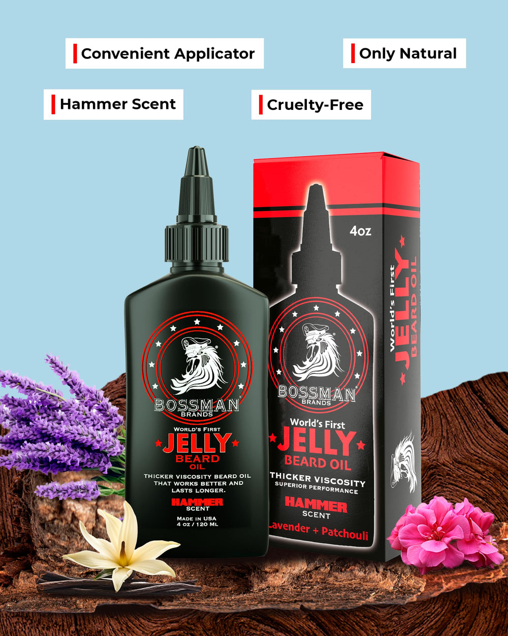 Barbe assouplie et domptée grâce au gel Bossman, douceur et contrôle.