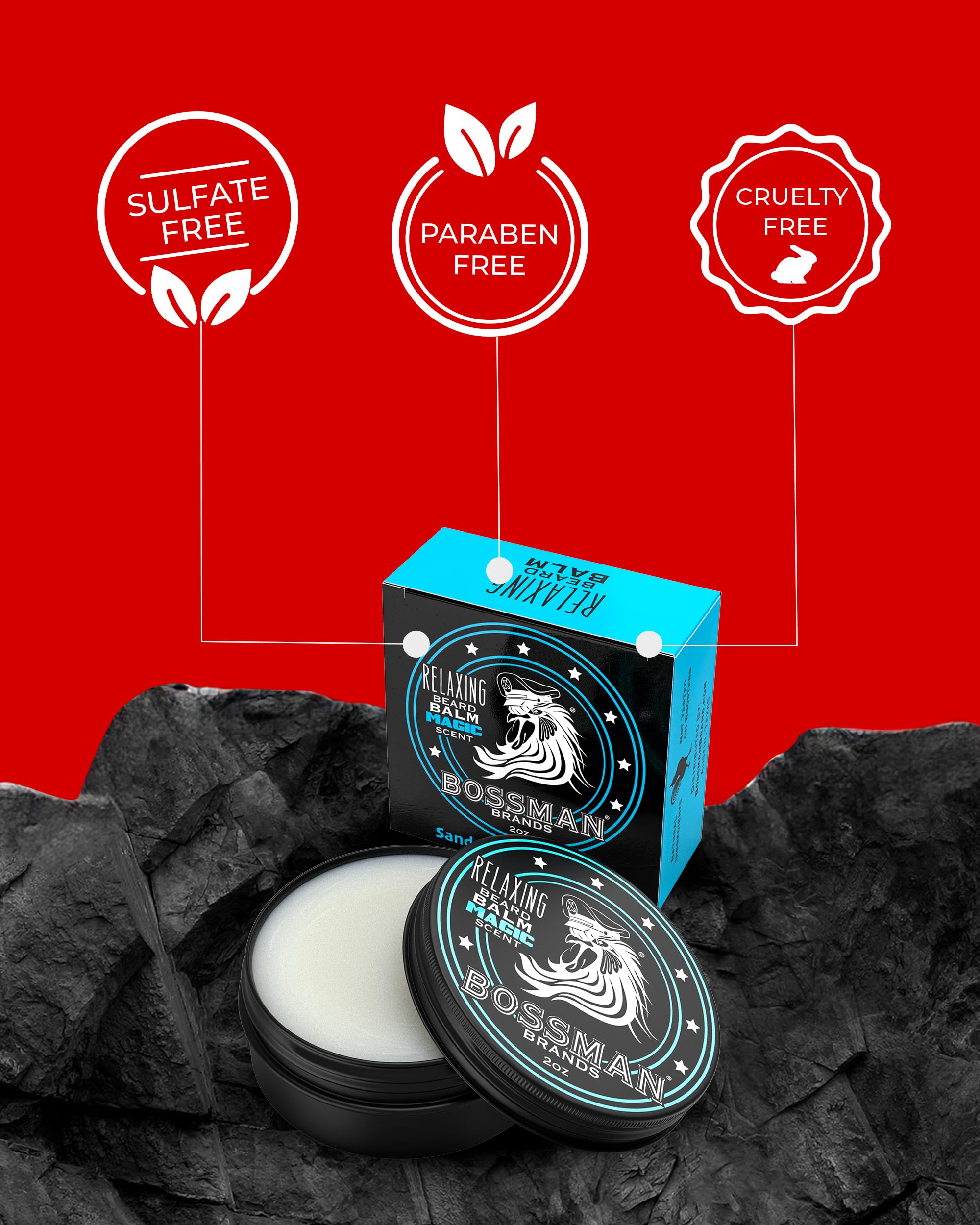 Bossman baume barbe-relaxant hydratation-profonde: hydrate poils et peau durablement.