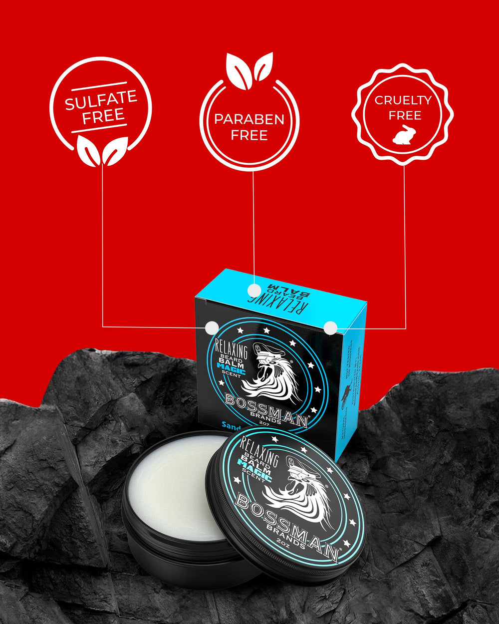 Bossman baume barbe-relaxant hydratation-profonde: hydrate poils et peau durablement.