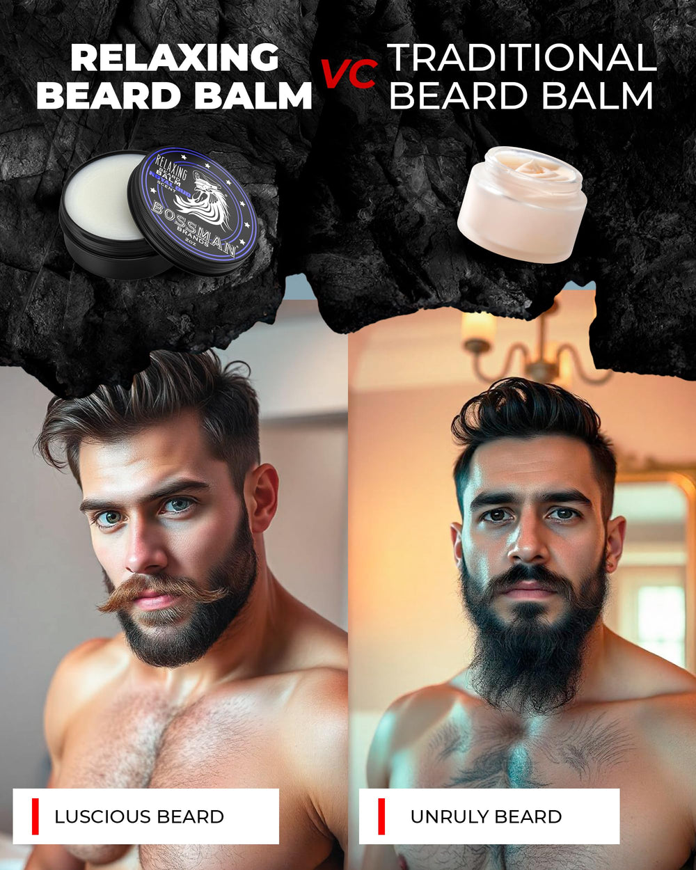 Bossman baume barbe-relaxant senteur-magique: parfum santal et vanille réconfortant.