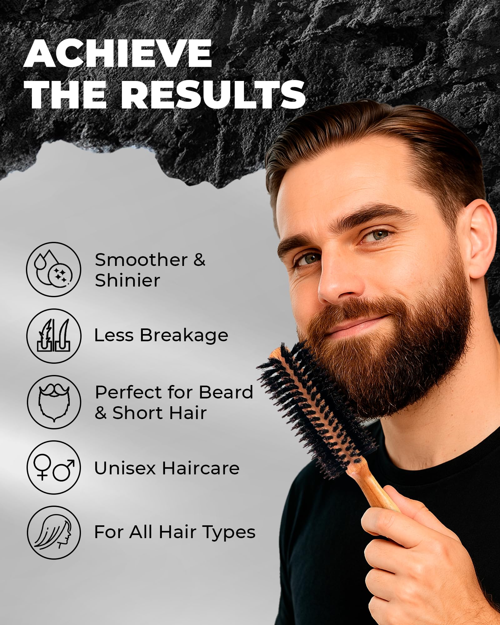 Bossman brosse ronde tous types cheveux facilite le brushing