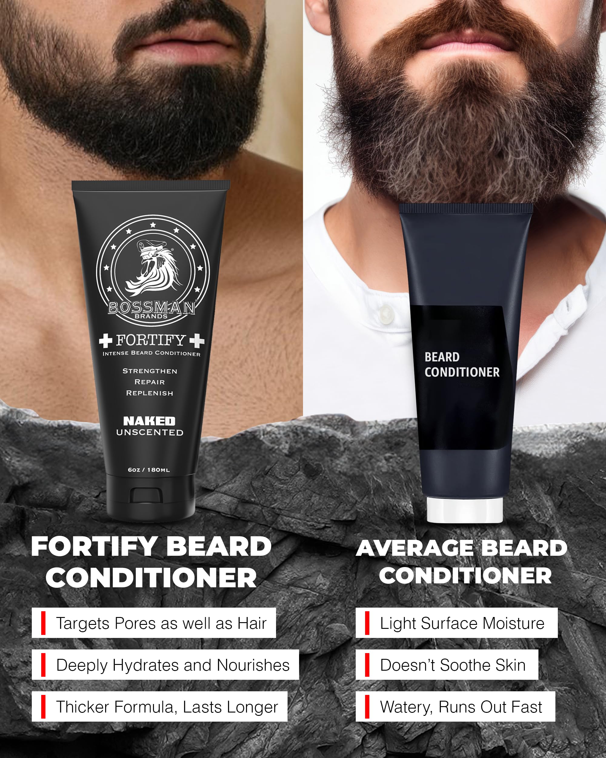 Bossman Fortify : sans parfum, idéal pour zones sensibles.