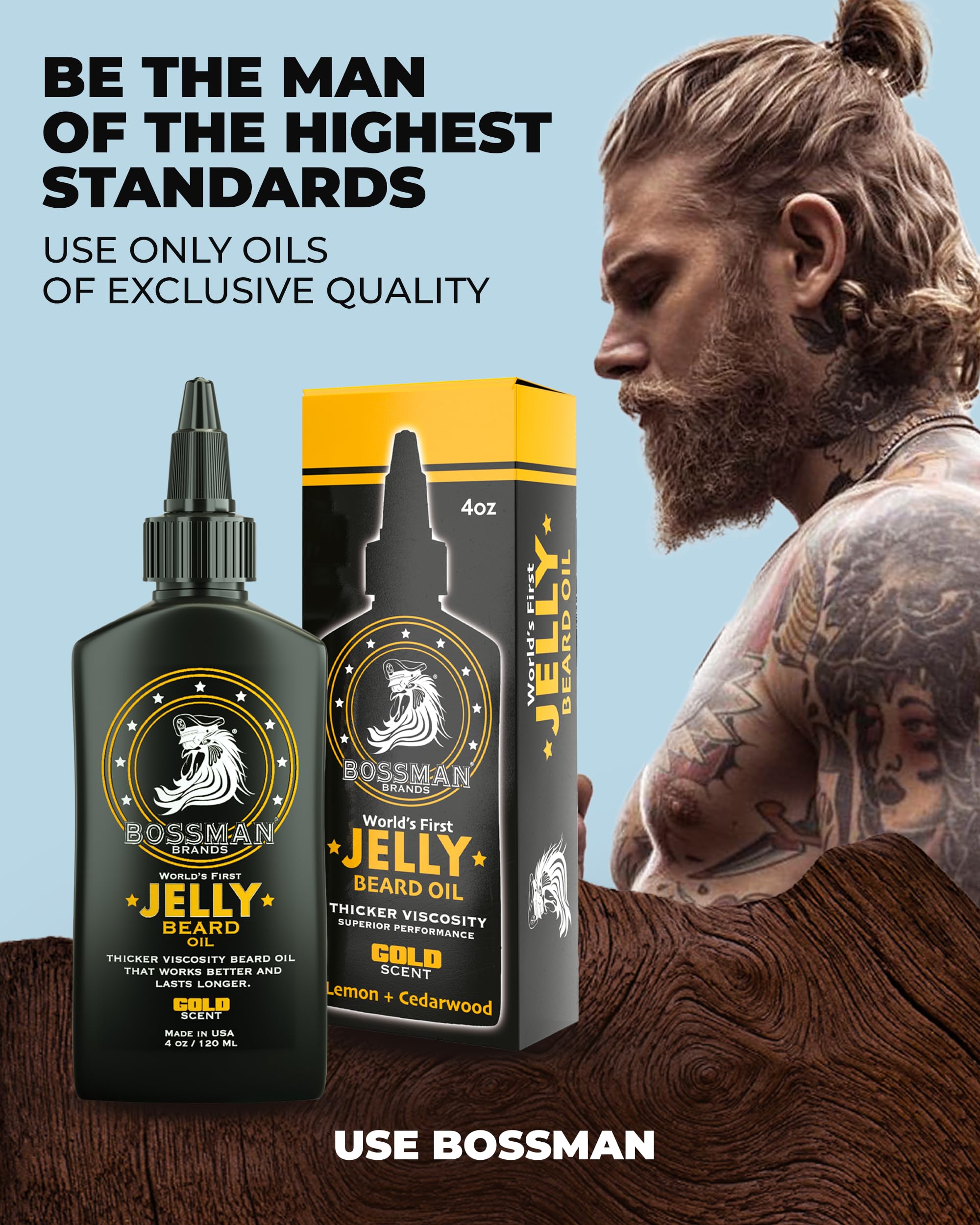  Bossman gel barbe application et massage pour démêler facilement.