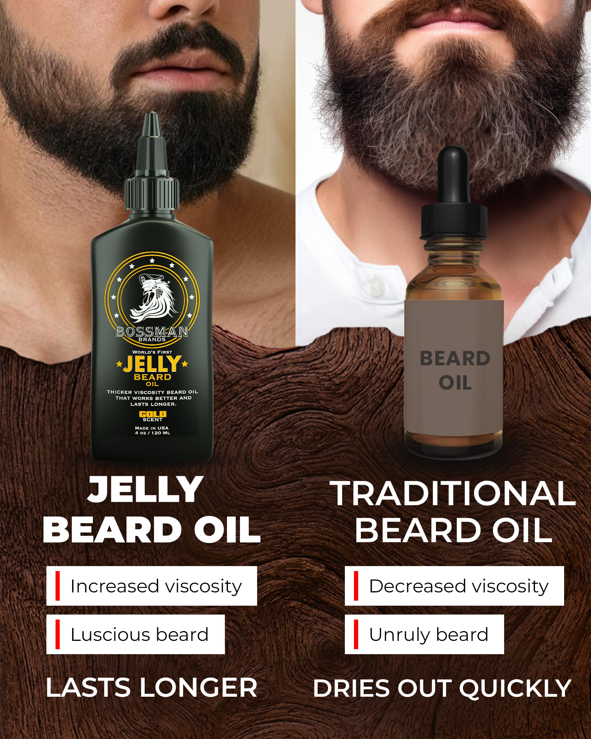  Bossman gel barbe parfum Or au cèdre et citron pour une fragrance frais.