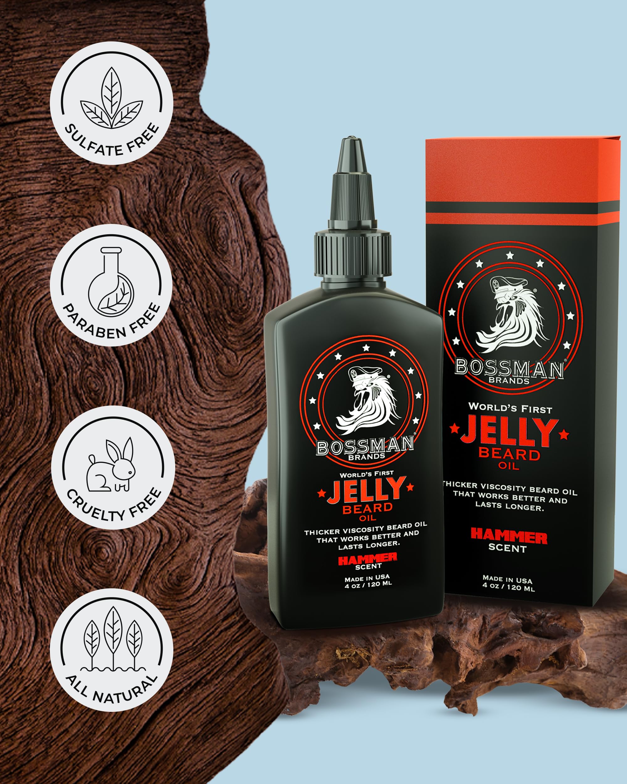 Jelly Bossman en flacon 4 oz, double volume pour longue utilisation.