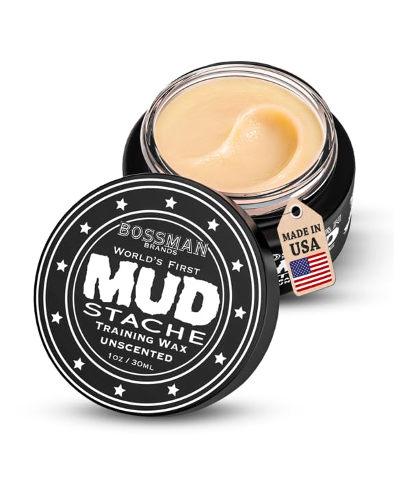 Bossman MUDstache pot 1oz, tenue fiable tout au long de la journée.
