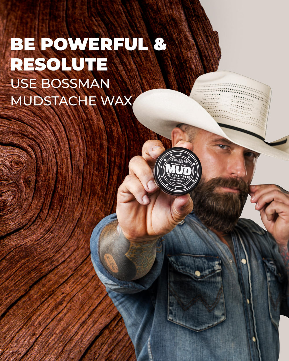 Bossman MUDstache sans parfum et sans colorant.