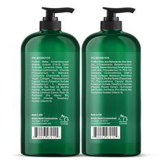 Botanic Hearth Après-shampoing Tea Tree en bouteille, hydrate et démêle les longueurs.