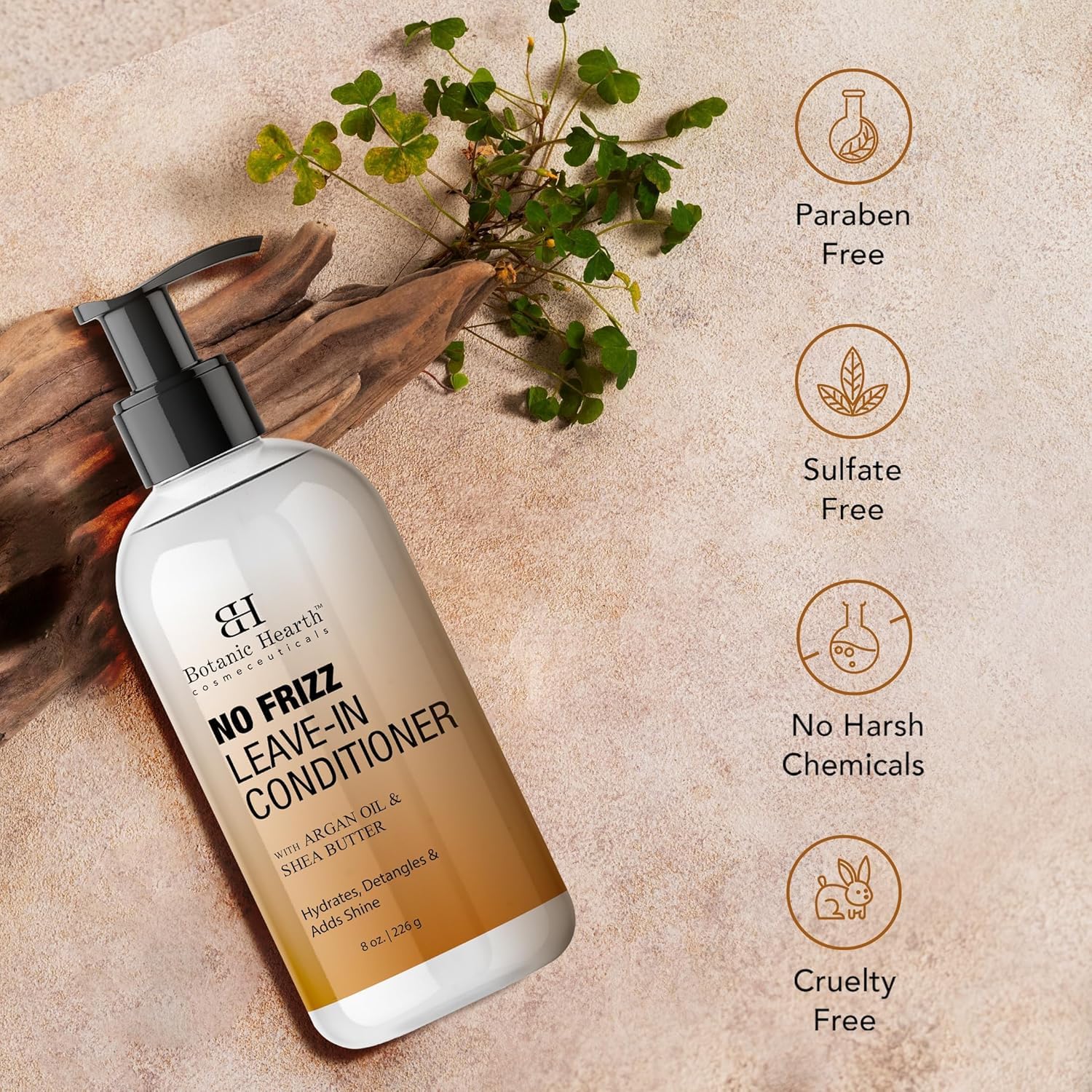 Botanic Hearth demelant sans rinçage pour cheveux boucles reduit les noeuds