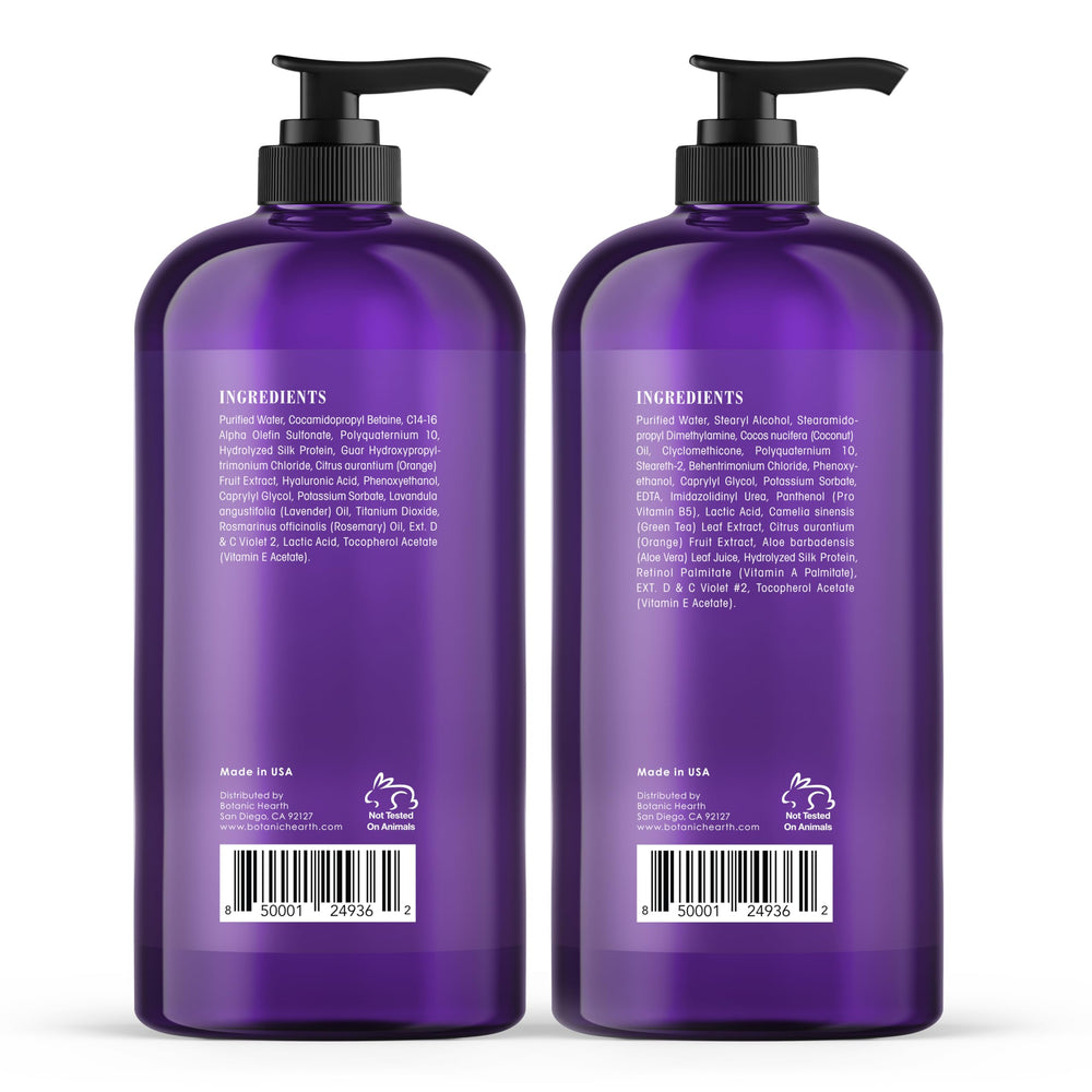 Botanic Hearth après-shampooing violet blond, démêle et hydrate les longueurs.