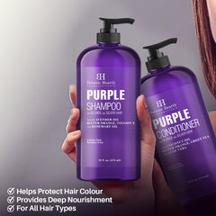 Botanic Hearth après-shampooing violet reflets argent, discipline et protège les mèches.