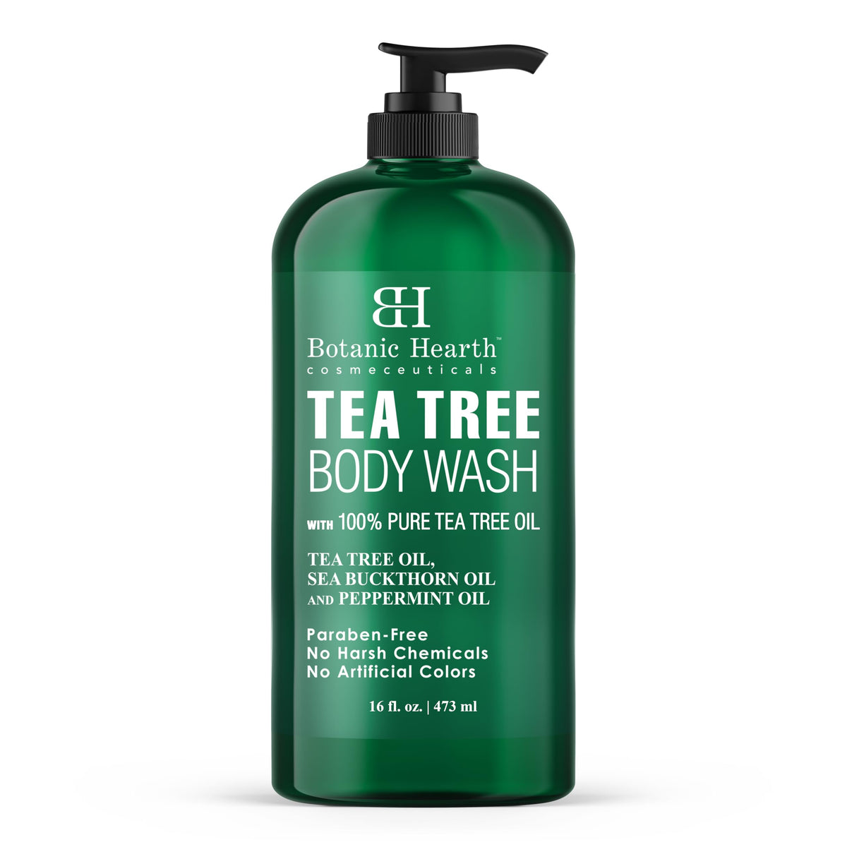 Botanic Hearth Gel Douche Arbre à Thé – bouteille prête à l'emploi, nettoyage en profondeur sans agresser la peau