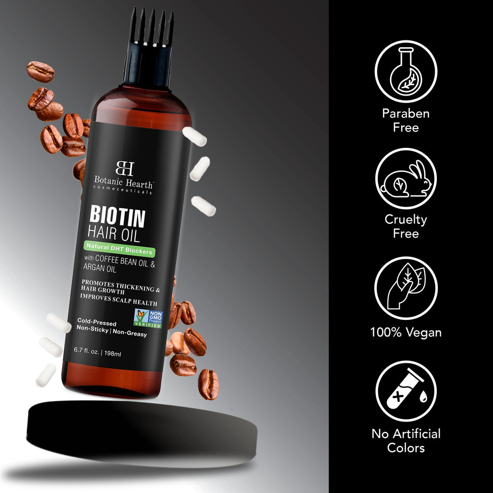 Botanic Hearth Huile argan caféine pour densité et brillance.