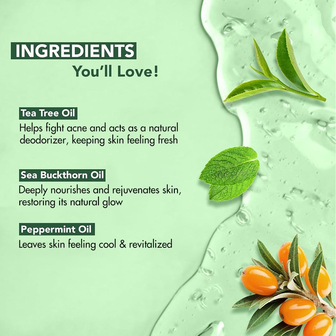 Botanic Hearth Gel Douche Arbre-a-The, mousse généreuse pour sensation de fraîcheur durable.