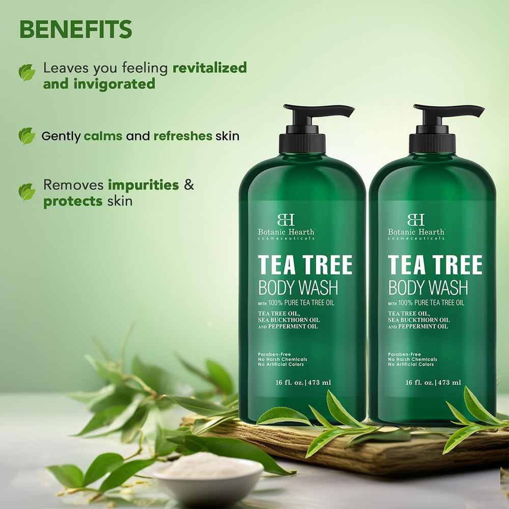 Botanic Hearth Gel Douche Arbre-a-The, texture fluide qui se rince facilement.