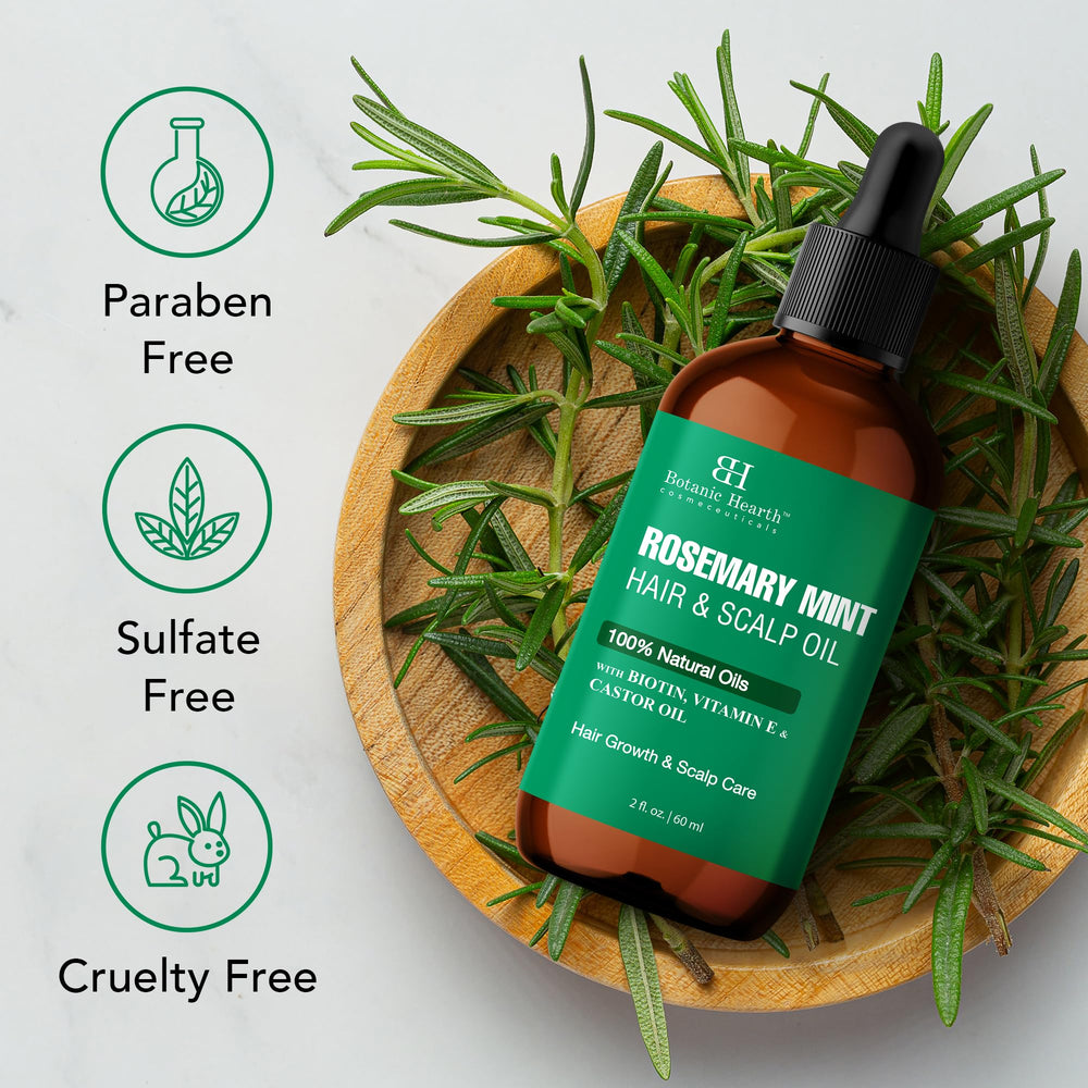 Botanic Hearth Huile Cheveux – massage du cuir chevelu pour stimulation et détente.