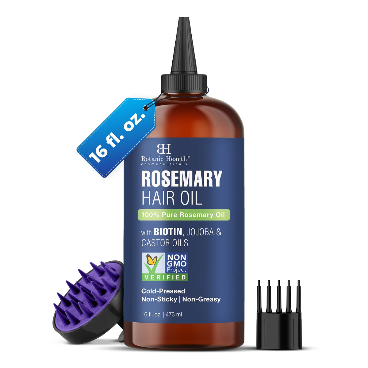 Botanic Hearth Huile romarin – bouteille d'huile pour nourrir et revitaliser les cheveux.