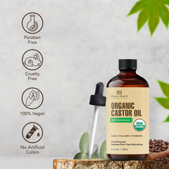 Botanic Hearth huile ricin, brosse cils pour un soin ciblé.