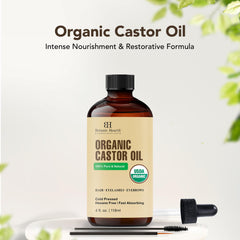Botanic Hearth huile ricin, cheveux brillants après application.