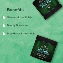 Botanic Hearth ingrédients Tea Tree, Biotine et Collagène pour cheveux plus résistants.