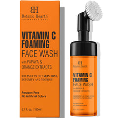 Botanic Hearth nettoyant visage moussant Vitamine C papaye orange pour peau lumineuse.