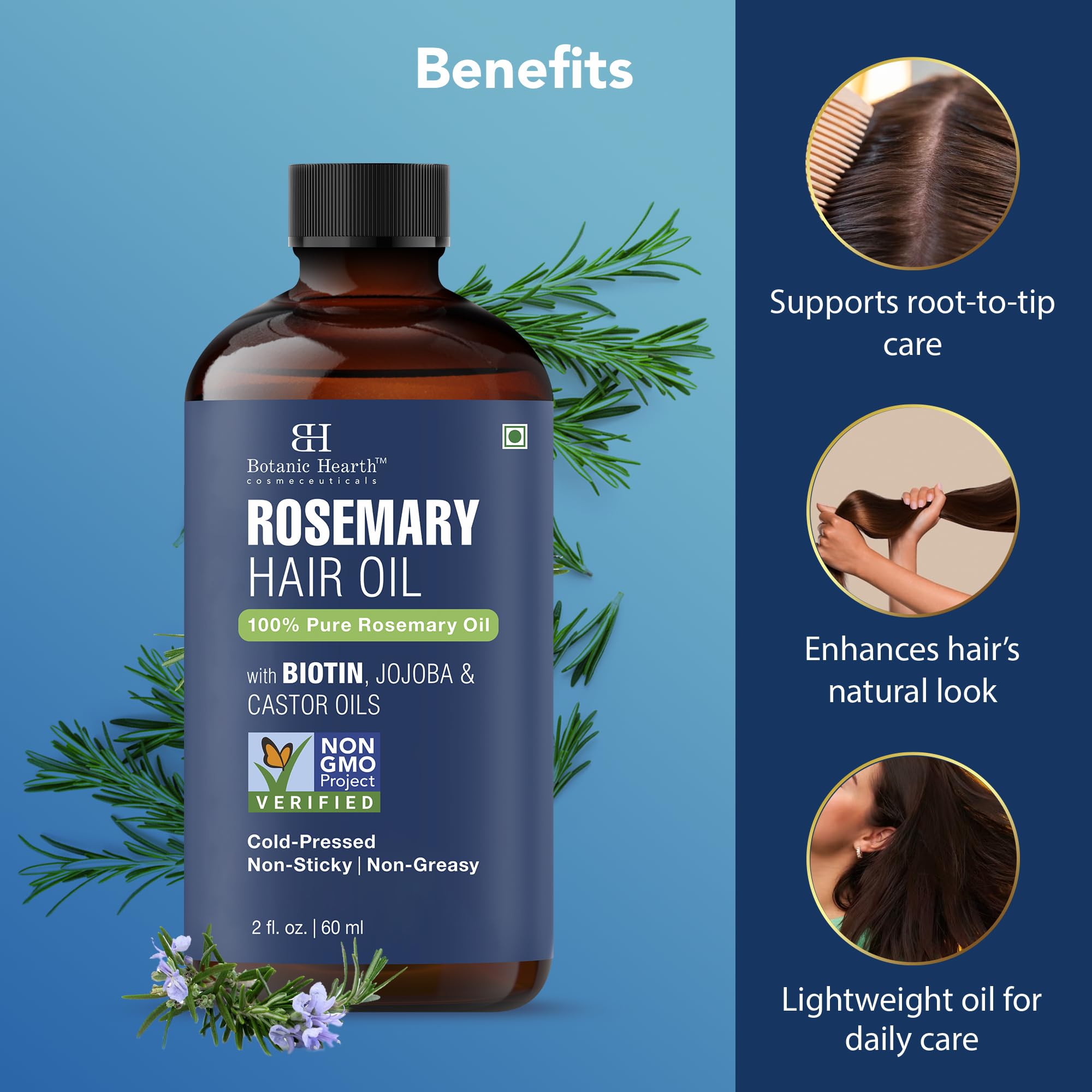 Bouteille sombre protégeant les huiles naturelles.